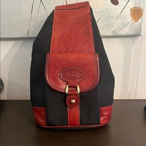 Oroton Black and Red Leather Men's Backpack